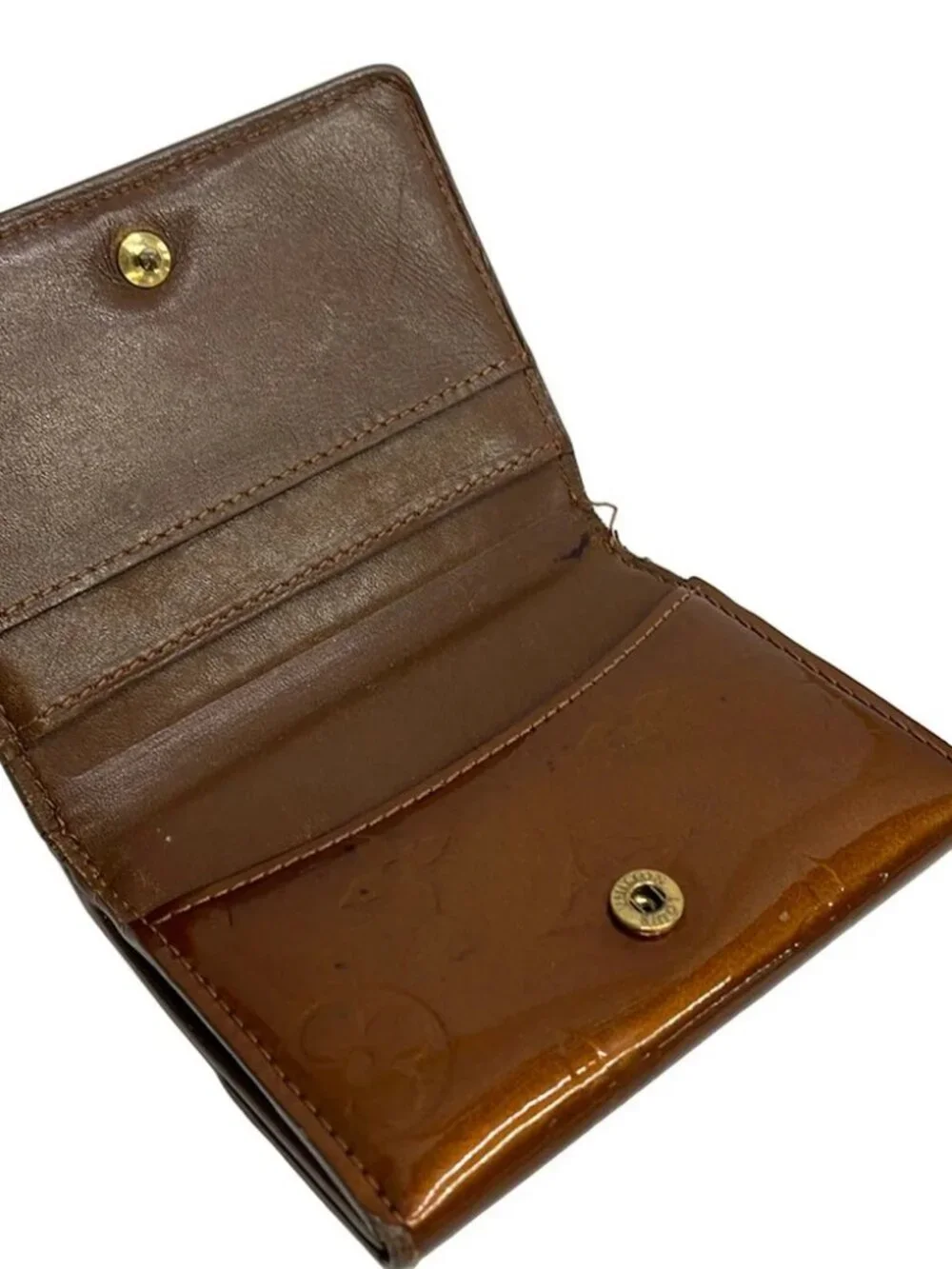 LOUIS VUITTON Ludlow M91162 Bronze Monogram Vernis BJ0013 Coin Case